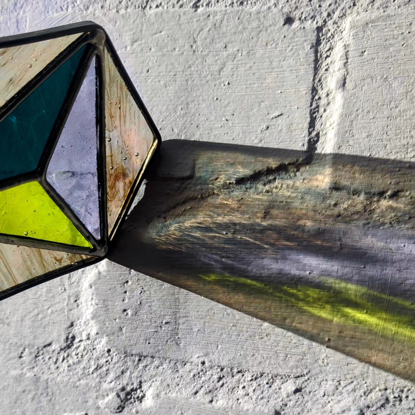 Trihedral Harmony, Juniper - Stained Glass Suncatcher