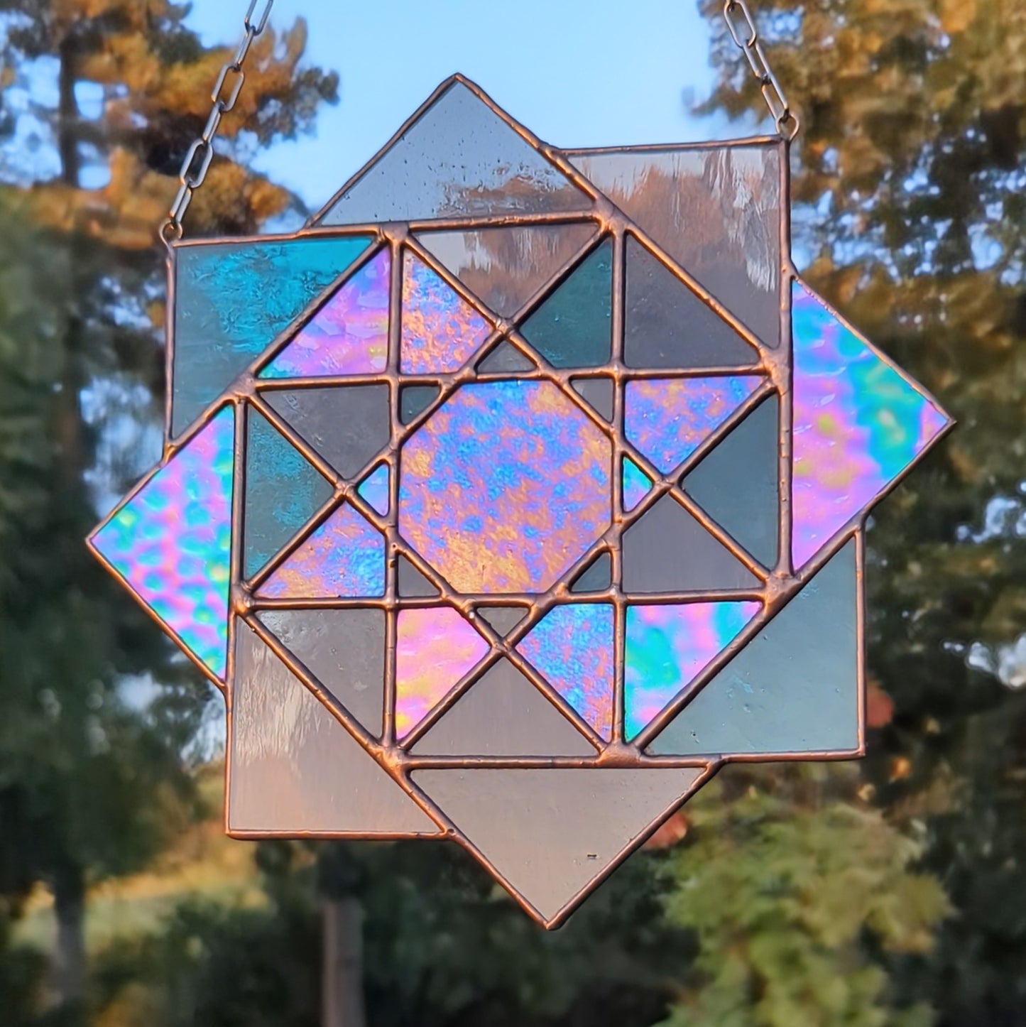 Octarine, Petrol - Stained Glass Suncatcher