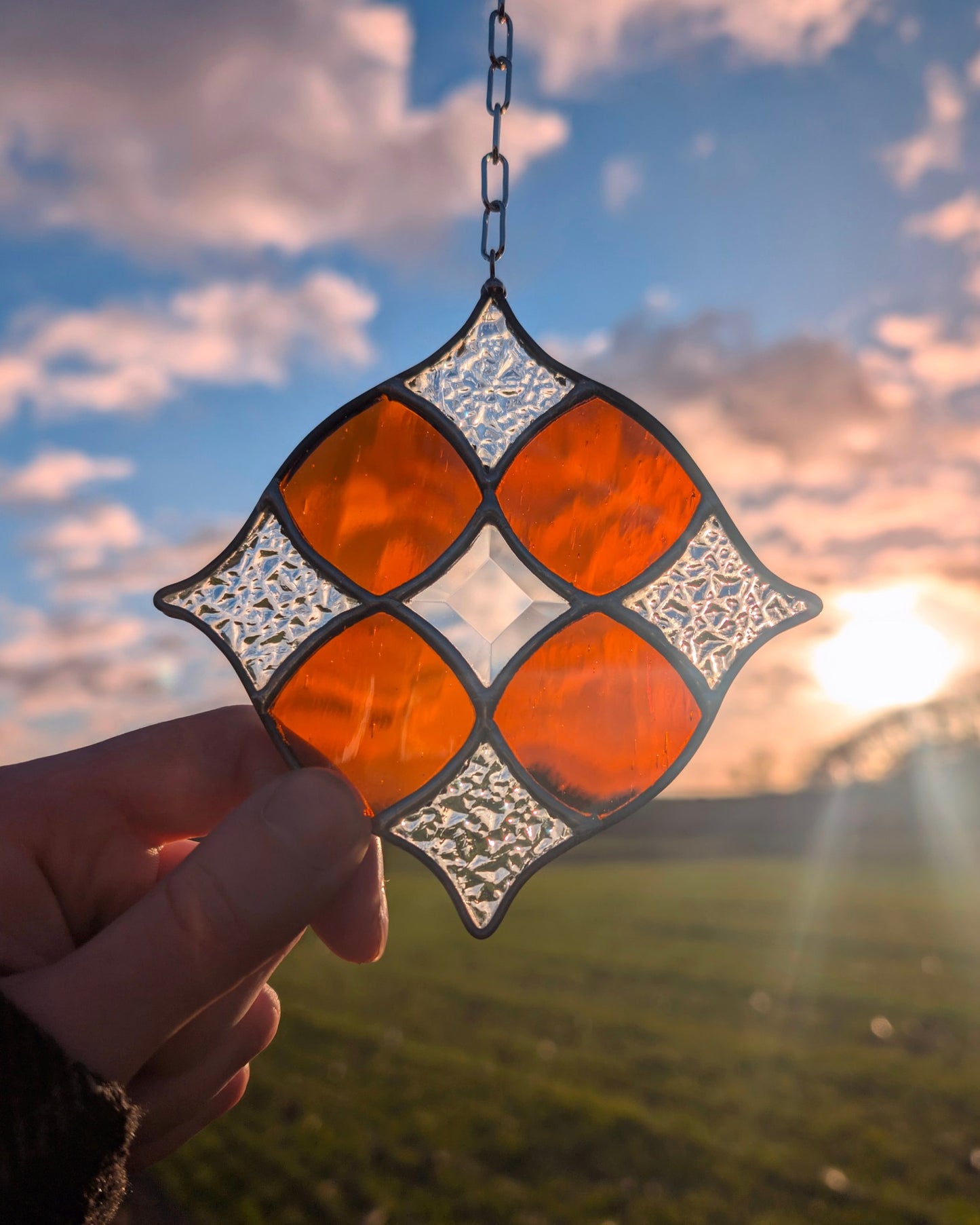Starlight, Amber - Stained Glass Suncatcher