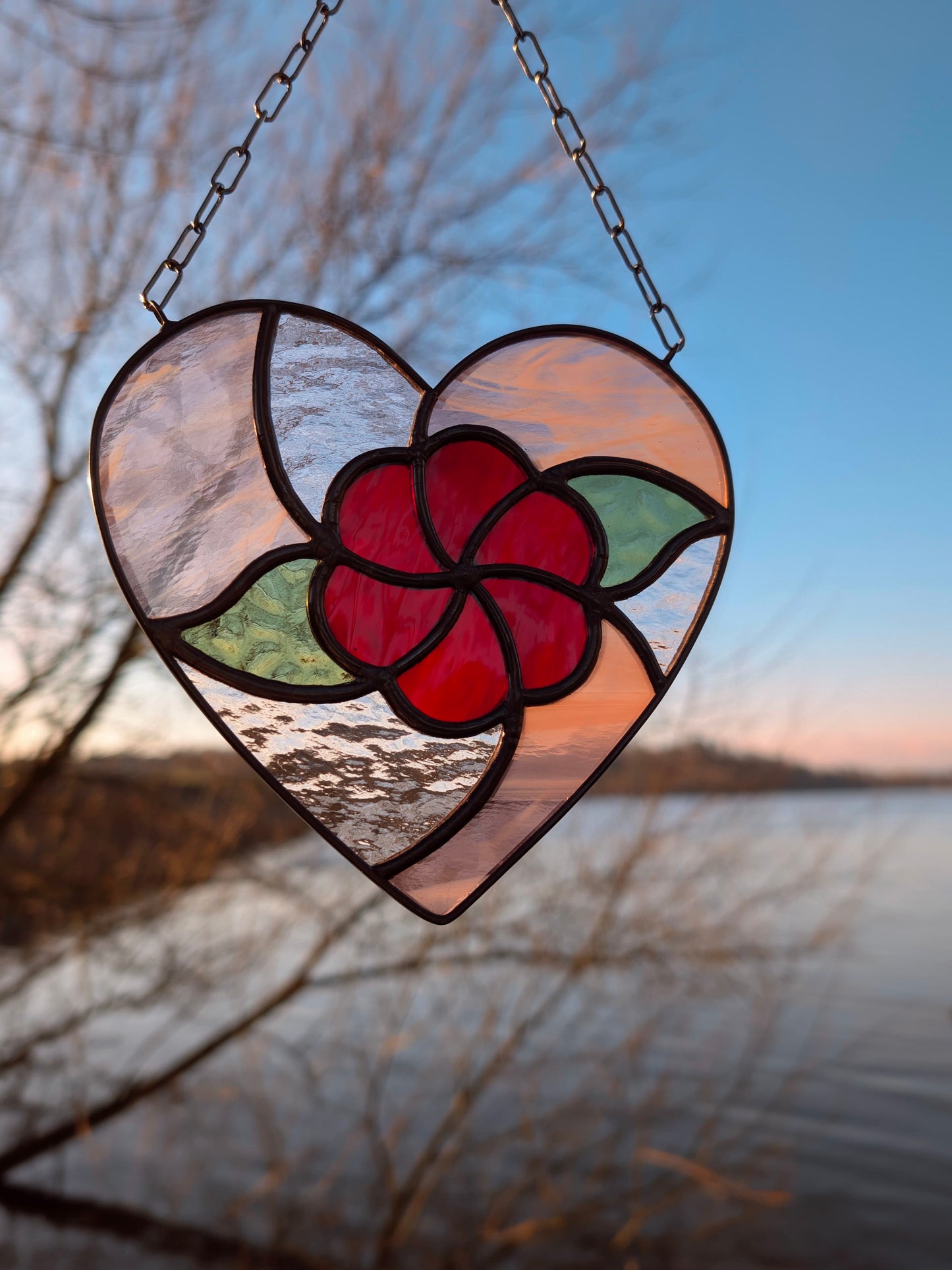 Pinwheel, Valentine - Stained Glass Suncatcher