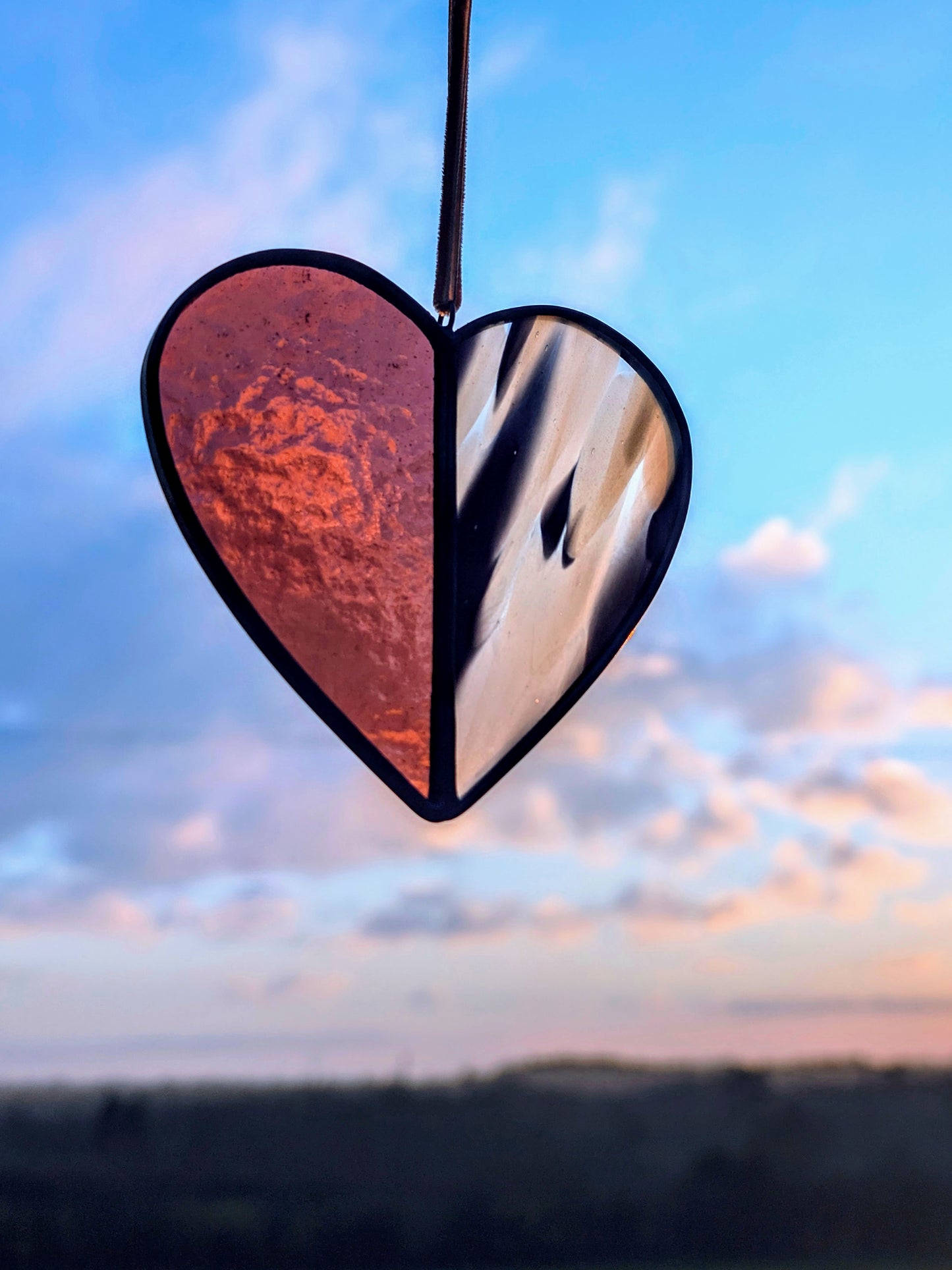 Mini Sweetheart, Mulberry - Stained Glass Suncatcher