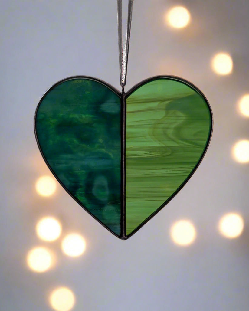 Sweet Heart, Matcha - Stained Glass Suncatcher