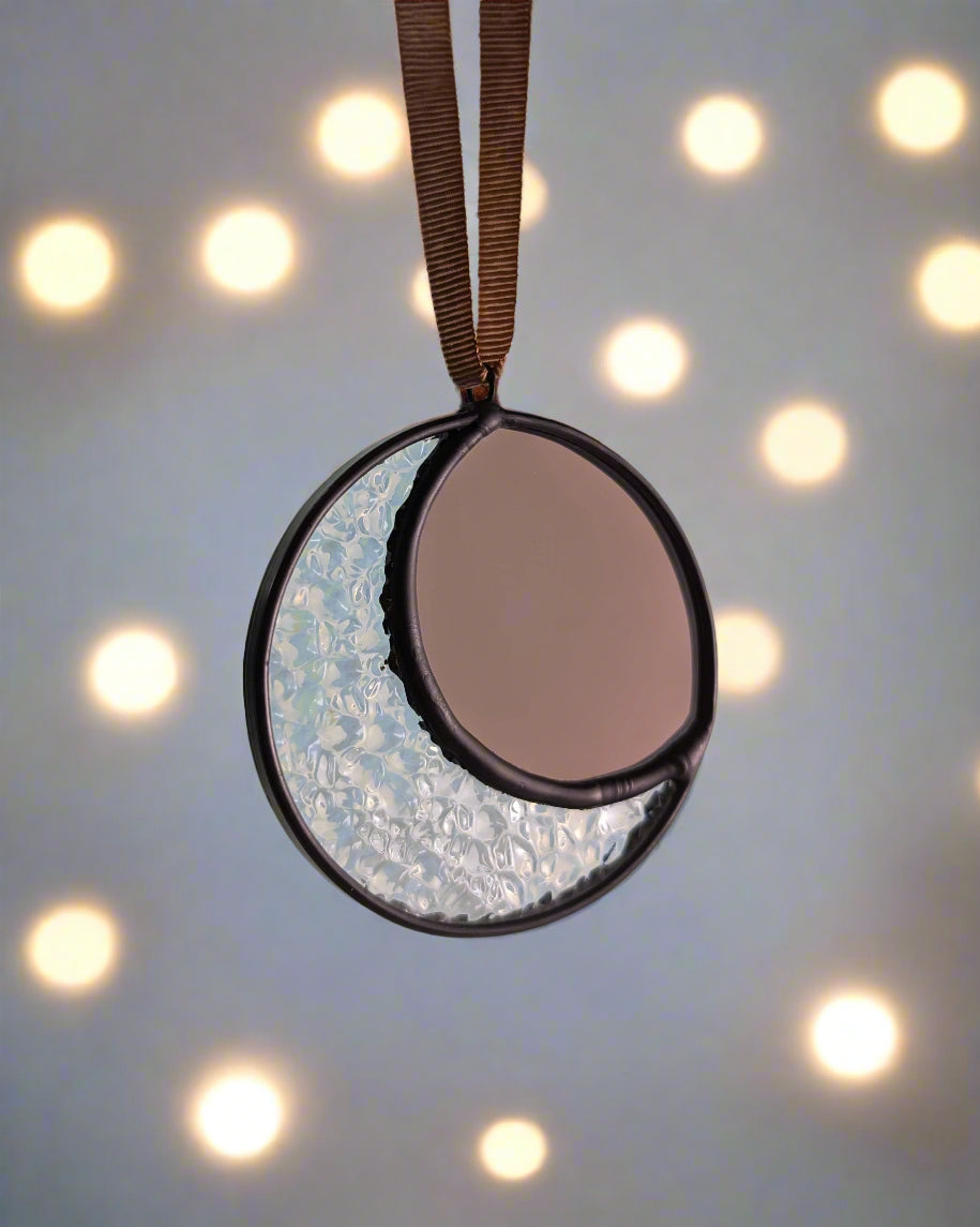 Moon Bauble, Blush - Stained Glass Suncatcher
