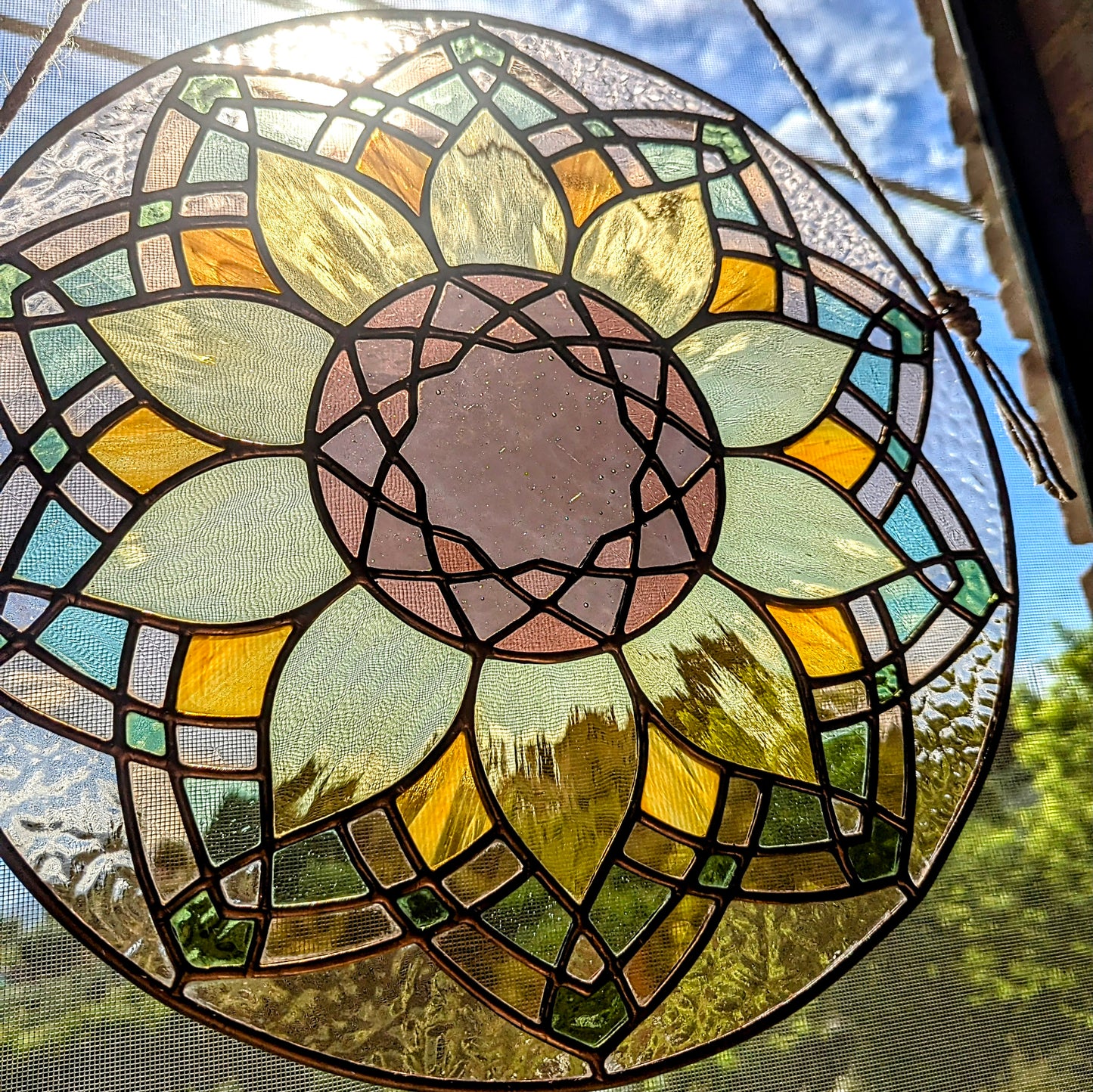 Tuscan Sunflower Stained Glass Panel