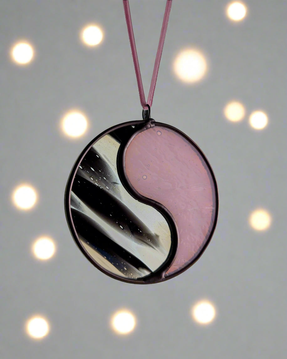 Yin Yang Bauble, Pink Opal